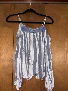 Rewind Blue and White Striped Spaghetti Strap Camisole